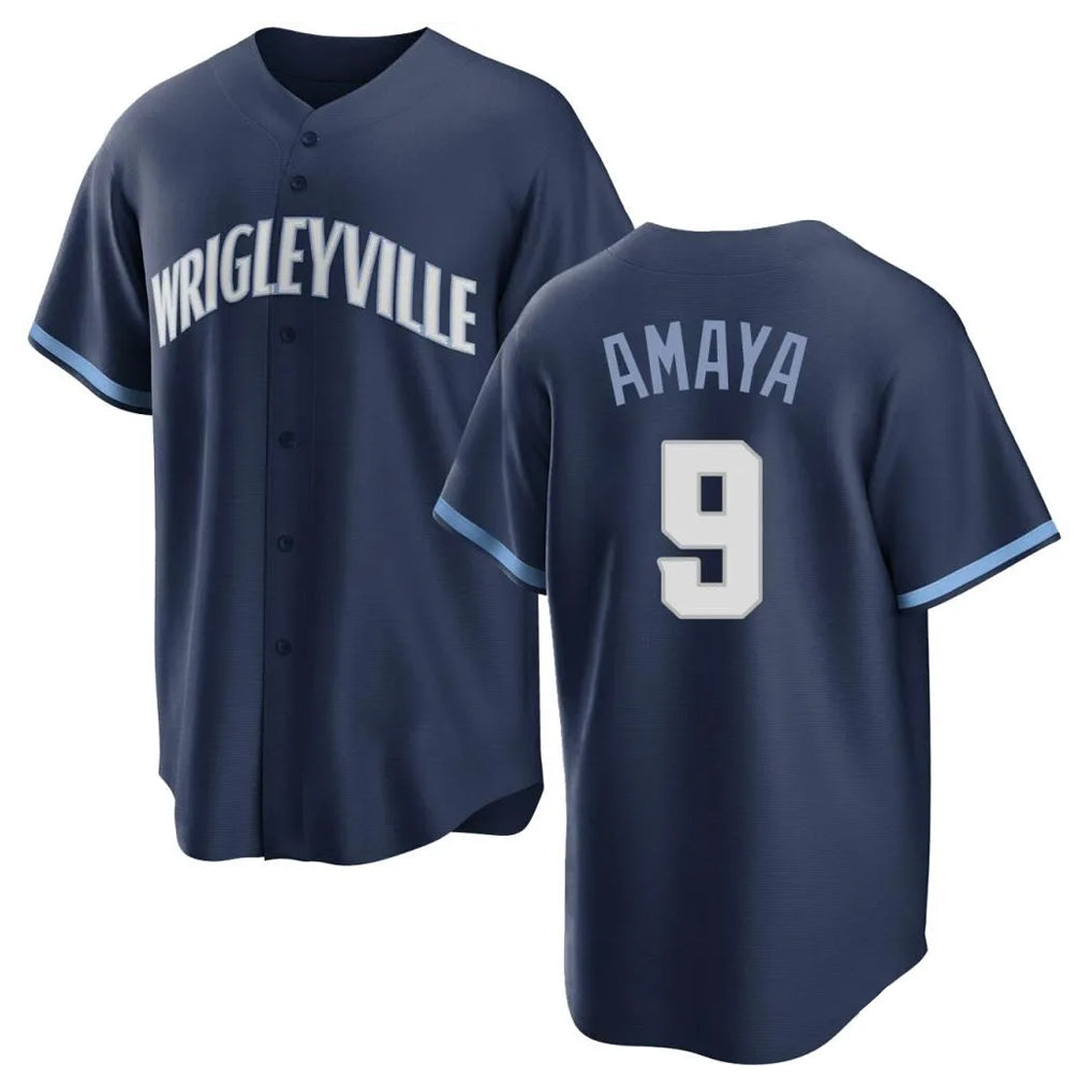 Choea C.Cubs #9 Miguel Amaya Player Navy City Connect Home Game Stitched Jerseys