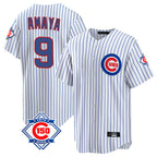 Choea C.Cubs #9 Miguel Amaya Player White 150th Anniversary Home Game Stitched Jerseys