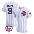 Choea C.Cubs #9 Miguel Amaya Player White 150th Anniversary Limited Elite Home Game Stitched Jerseys