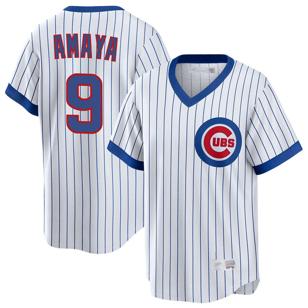 Choea C.Cubs #9 Miguel Amaya Player White T-shirt Cooperstown Collection Limited Stitched Jerseys
