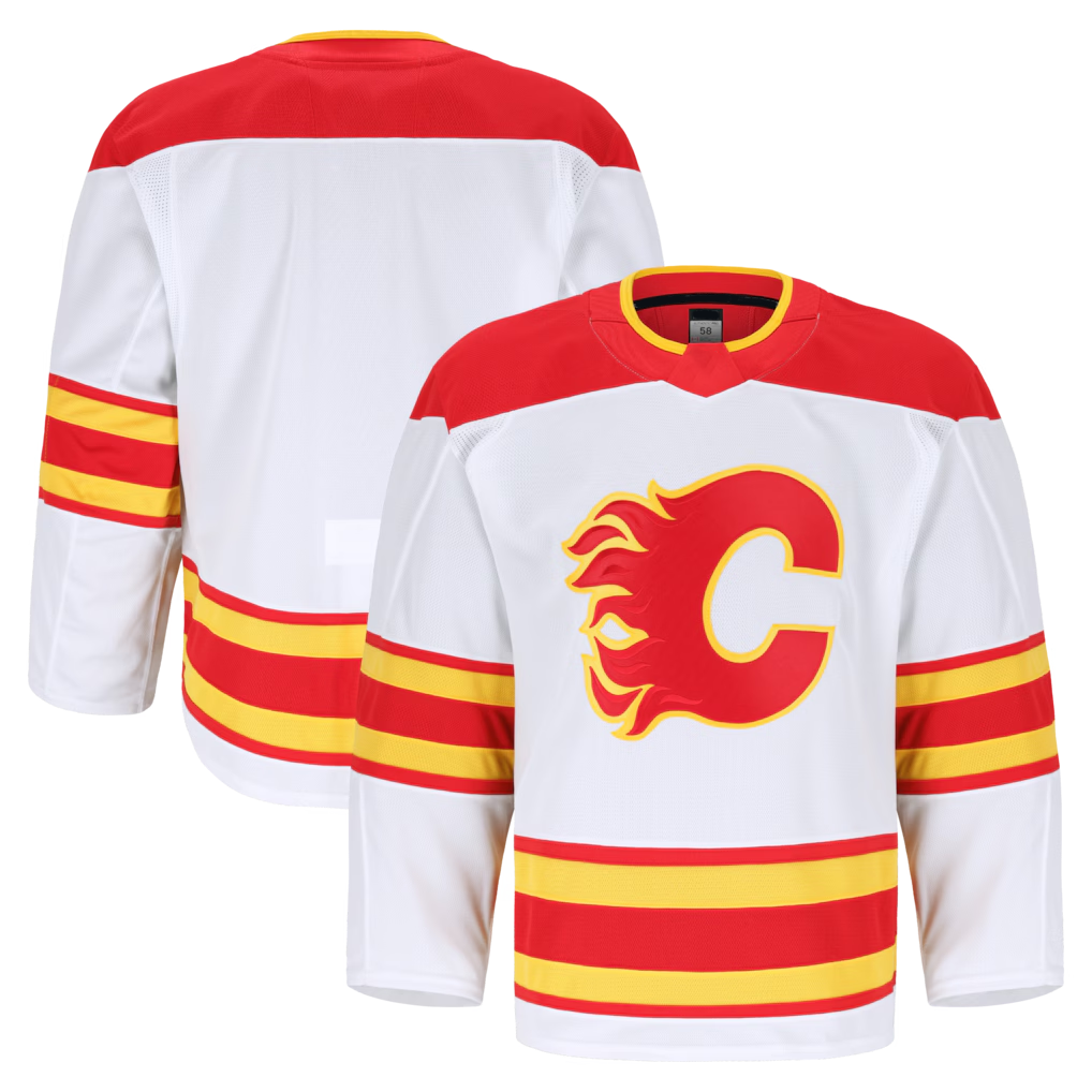 Choea C.Flames White Away Authentic Pro Jerseys