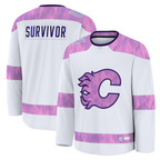 Choea C.Flames White Hockey Fights Cancer Survivor Practice Jerseys
