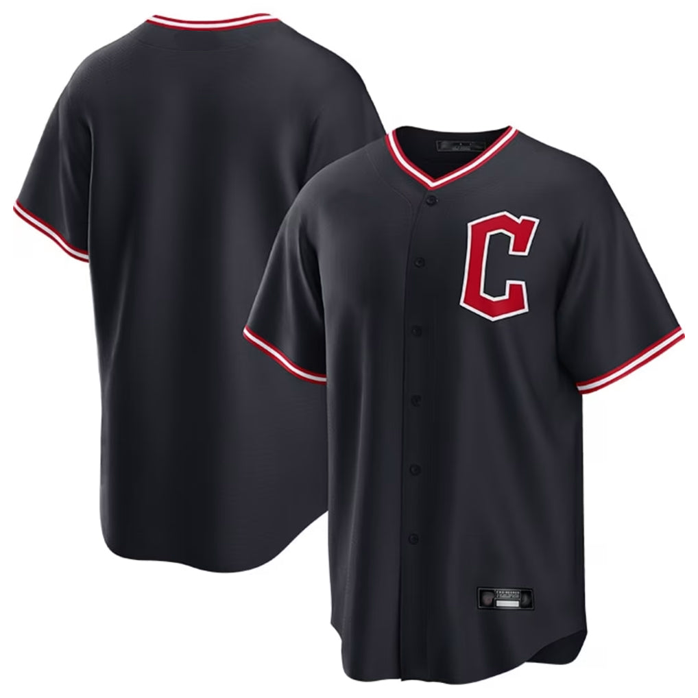 Choea C.Guardians Navy Home Game Blank Player Stitched Jerseys