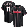 Choea C.Guardians #11 Jose Ramirez Player Black Fashion Out Home Game Stitched Jerseys