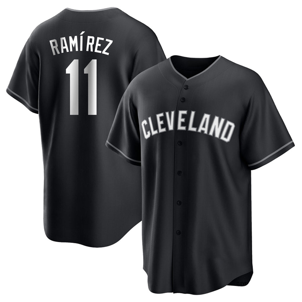 Choea C.Guardians #11 Jose Ramirez Player Black Home Game Stitched Jerseys