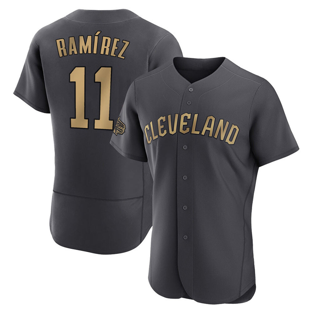 Choea C.Guardians #11 Jose Ramirez Player Charcoal All-Star Limited Elite Home Stitched Jerseys