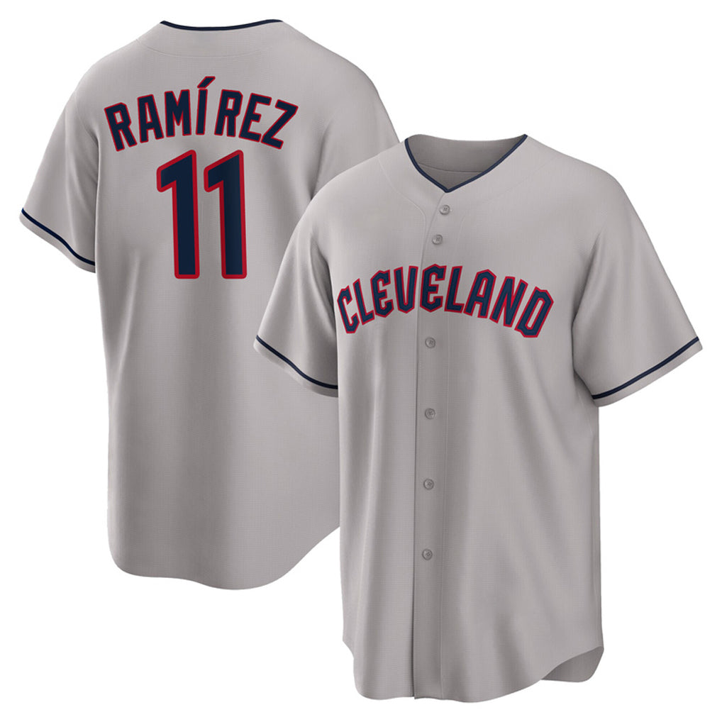 Choea C.Guardians #11 Jose Ramirez Player Gray Game Home Stitched Jerseys