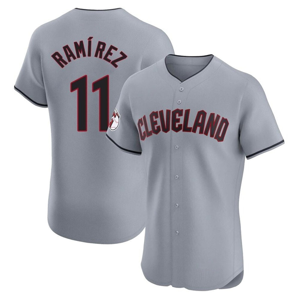 Choea C.Guardians #11 Jose Ramirez Player Gray Road Limited Elite Home Stitched Jerseys