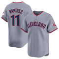 Choea C.Guardians #11 Jose Ramirez Player Gray Road Limited Home Game Stitched Jerseys
