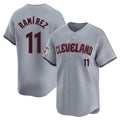 Choea C.Guardians #11 Jose Ramirez Player Gray Road Limited Home Stitched Jerseys