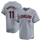 Choea C.Guardians #11 Jose Ramirez Player Gray Road Limited Home Stitched Jerseys