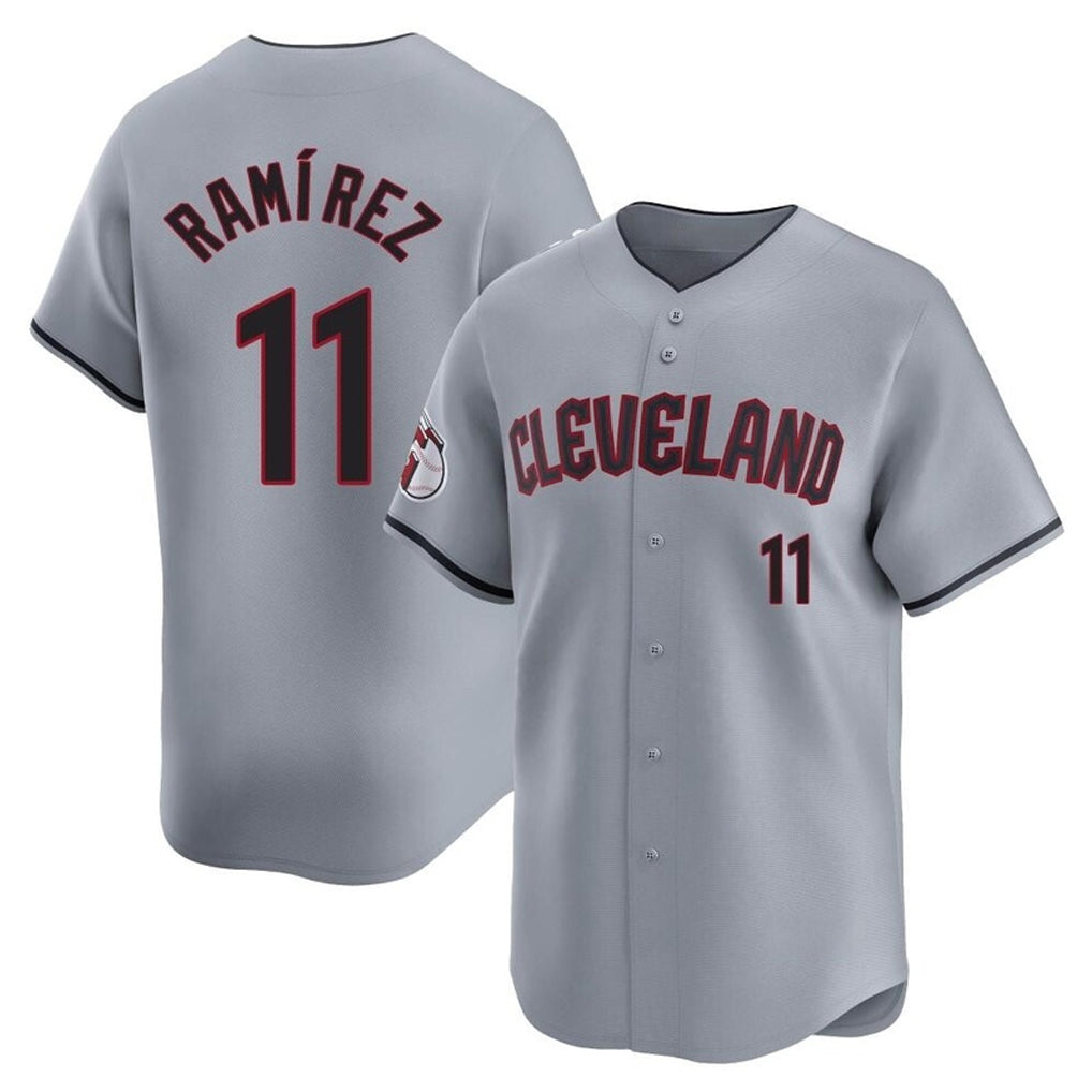 Choea C.Guardians #11 Jose Ramirez Player Gray Road Limited Home Stitched Jerseys