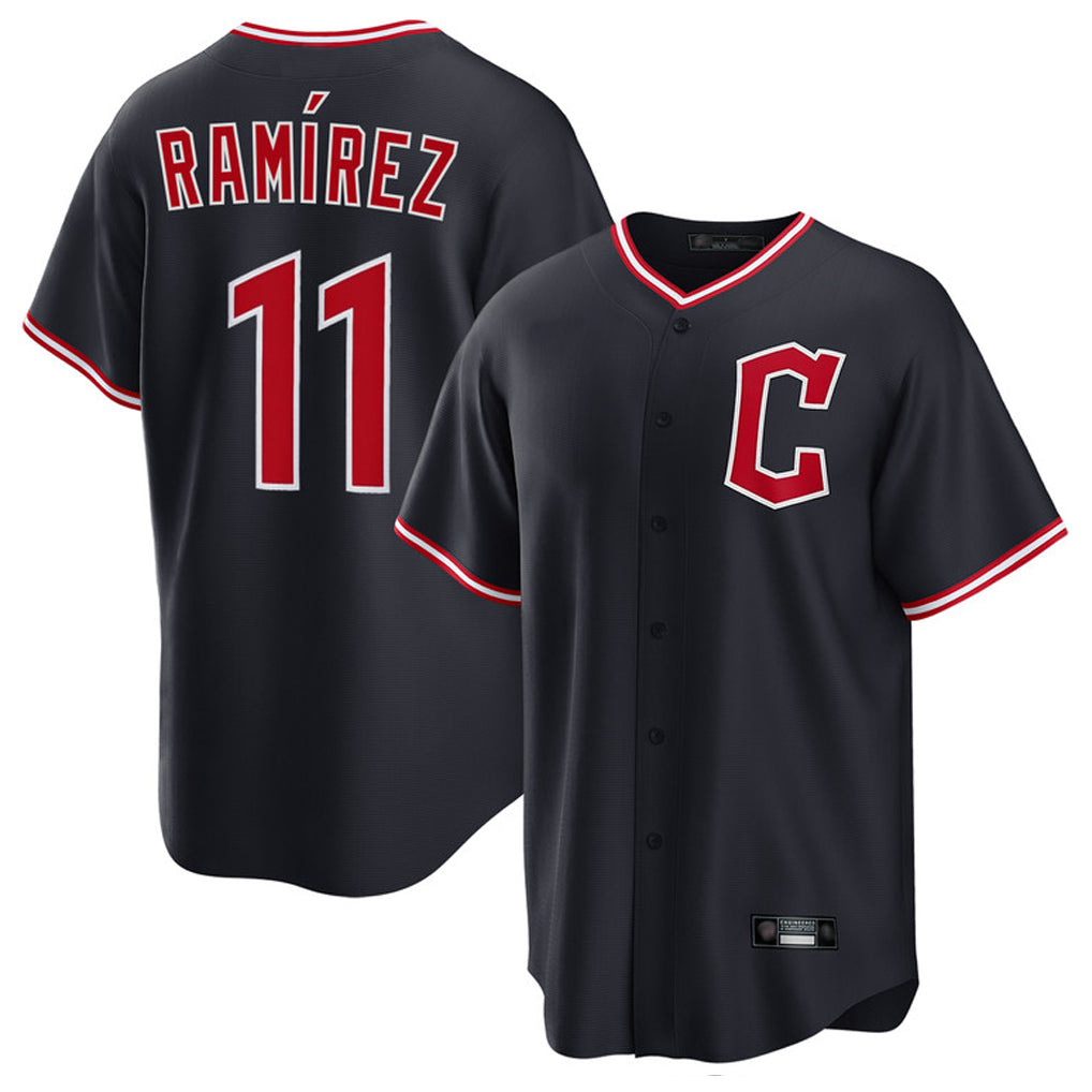 Choea C.Guardians #11 Jose Ramirez Player Navy Home Game Stitched Jerseys