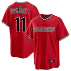 Choea C.Guardians #11 Jose Ramirez Player Red Home Game Stitched Jerseys