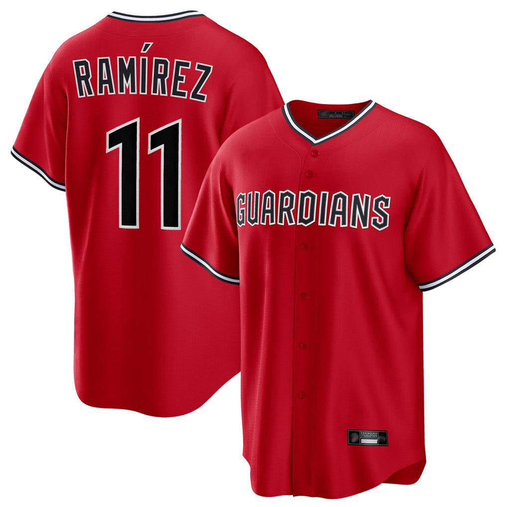 Choea C.Guardians #11 Jose Ramirez Player Red Home Game Stitched Jerseys