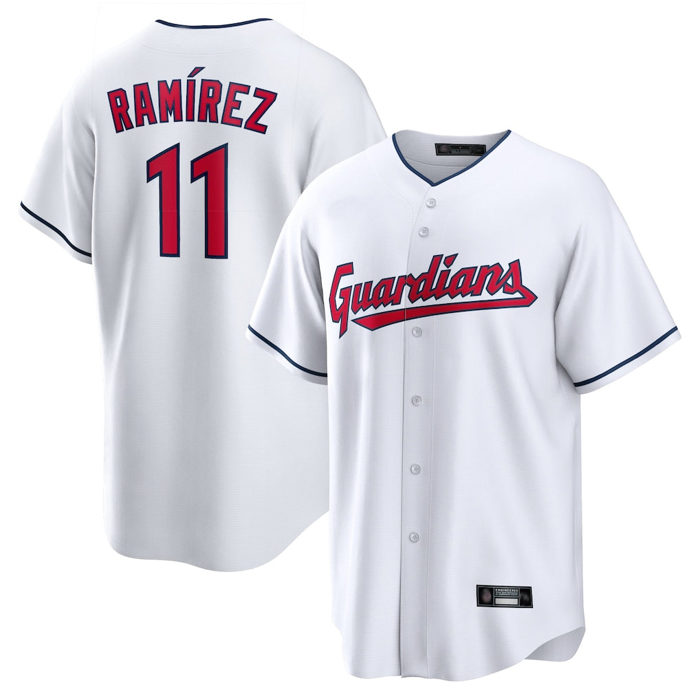 Choea C.Guardians #11 Jose Ramirez Player White Home Game Stitched Jerseys