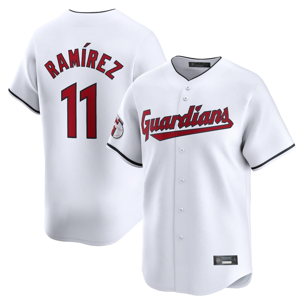 Choea C.Guardians #11 Jose Ramirez Player White Limited Home Stitched Jerseys