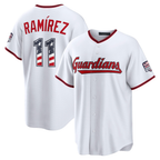Choea C.Guardians #11 Jos¨¦ Ram¨ªrez White USA 250 Fourth of July Home Stadium Jersey