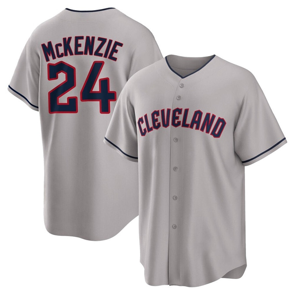 Choea C.Guardians #24 Triston McKenzie Player Gray Game Home Stitched Jerseys