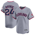 Choea C.Guardians #24 Triston McKenzie Player Gray Road Limited Home Game Stitched Jerseys