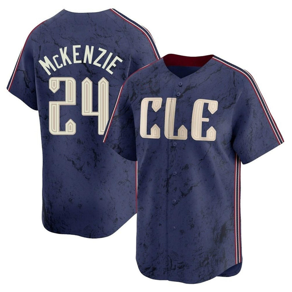 Choea C.Guardians #24 Triston McKenzie Player Navy City Connect Limited Home Stitched Jerseys