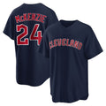 Choea C.Guardians #24 Triston McKenzie Player Navy Game Home Stitched Jerseys
