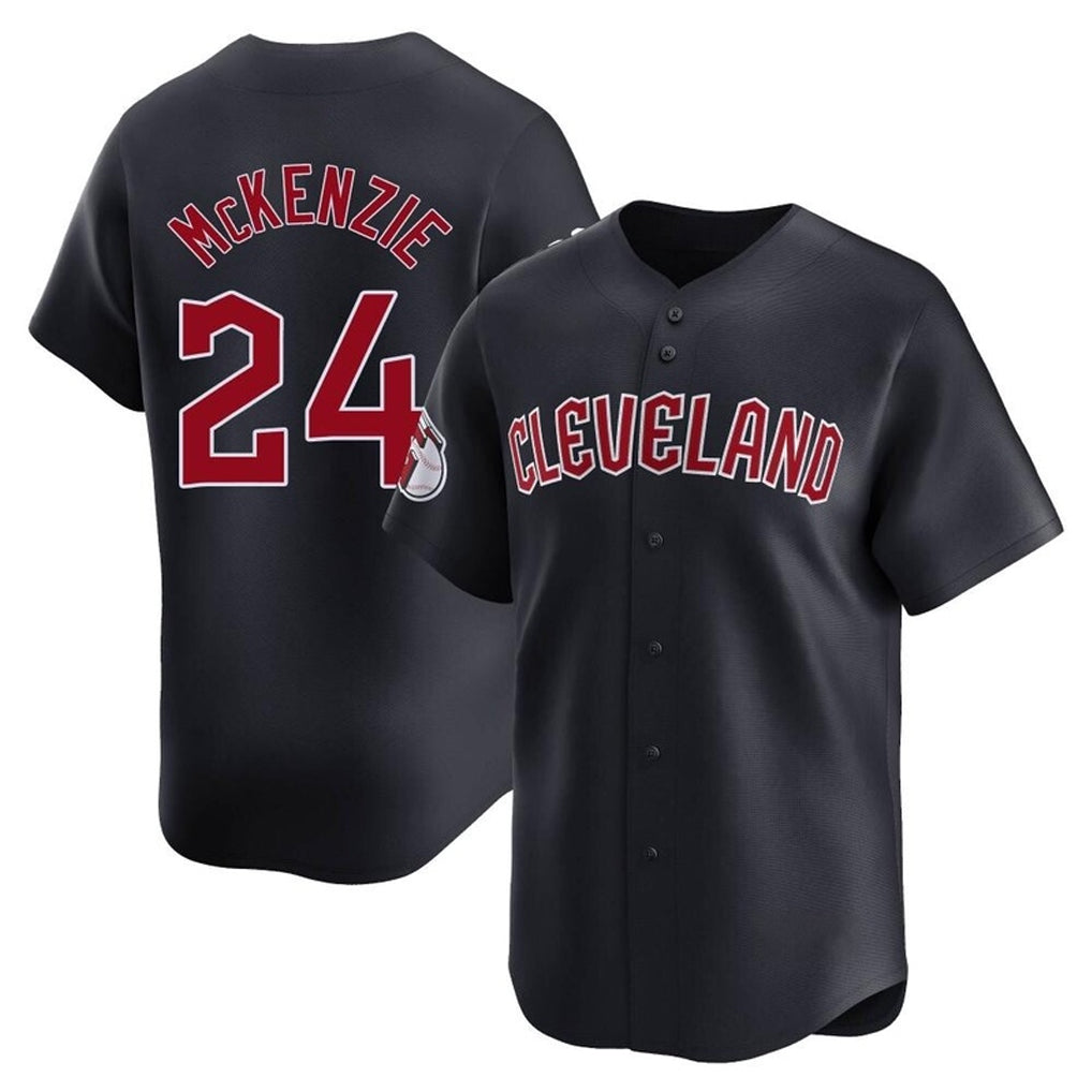 Choea C.Guardians #24 Triston McKenzie Player Navy Limited Home Game Stitched Jerseys