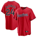 Choea C.Guardians #24 Triston McKenzie Player Red Home Game Stitched Jerseys