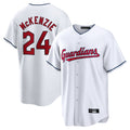 Choea C.Guardians #24 Triston McKenzie Player White Home Game Stitched Jerseys