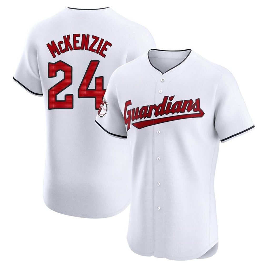 Choea C.Guardians #24 Triston McKenzie Player White Limited Elite Home Stitched Jerseys