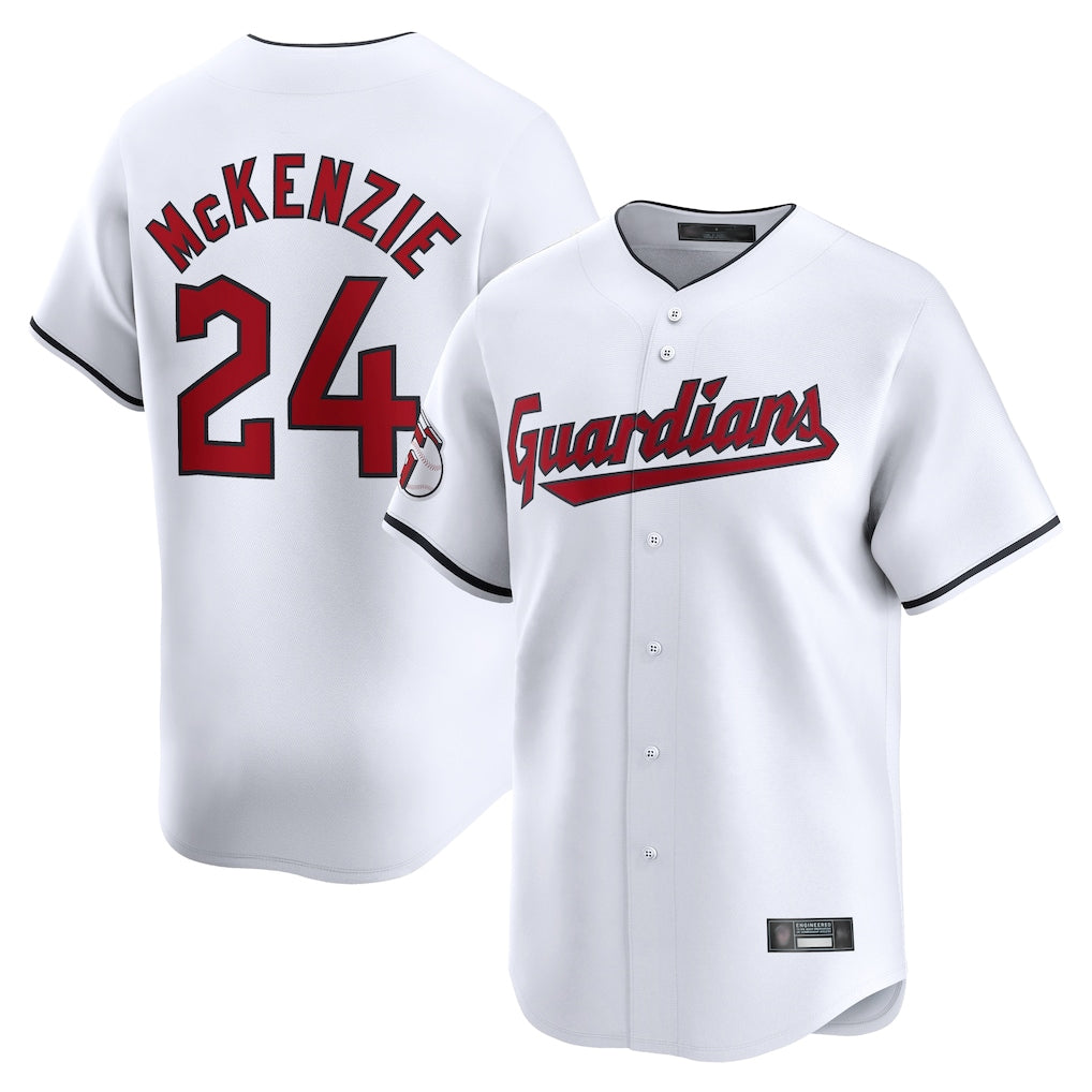 Choea C.Guardians #24 Triston McKenzie Player White Limited Home Stitched Jerseys