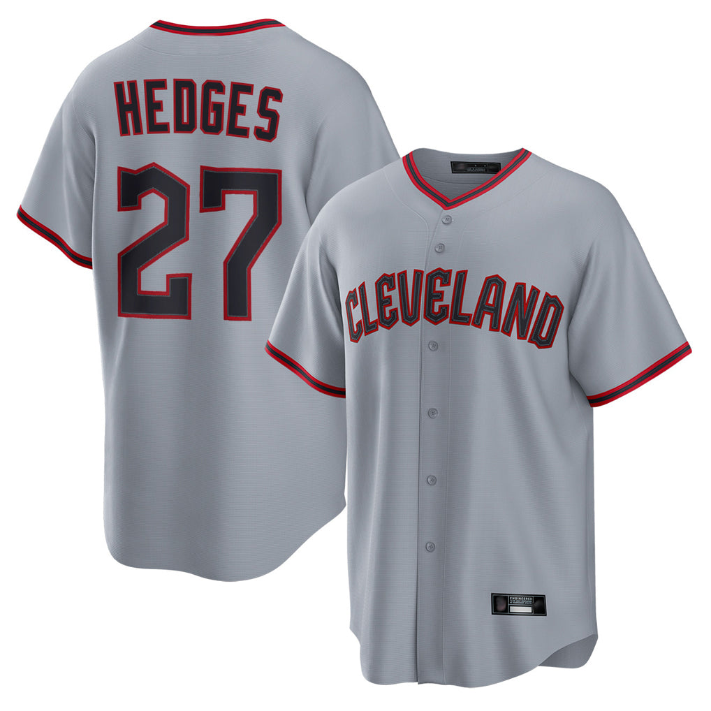 Choea C.Guardians #27 Austin Hedges Player Gray Home Game Stitched Jerseys