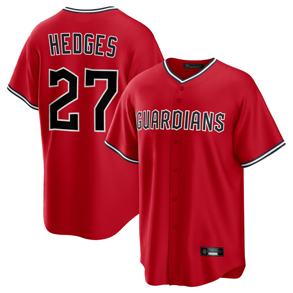 Choea C.Guardians #27 Austin Hedges Player Red Home Game Stitched Jerseys