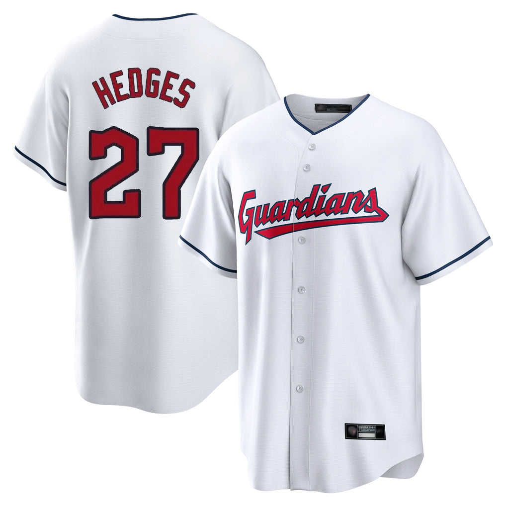 Choea C.Guardians #27 Austin Hedges Player White Home Game Stitched Jerseys
