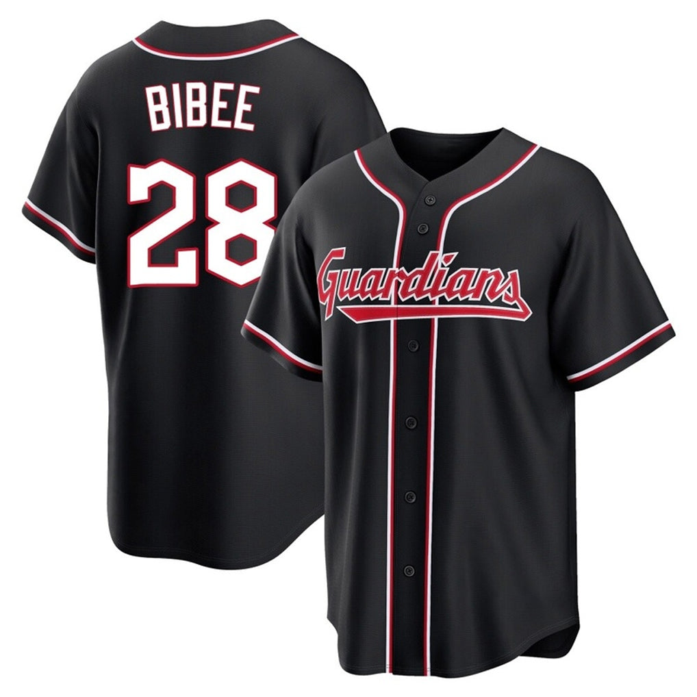 Choea C.Guardians #28 Tanner Bibee Player Black Fashion Out Home Game Stitched Jerseys