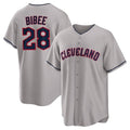 Choea C.Guardians #28 Tanner Bibee Player Gray Game Home Stitched Jerseys