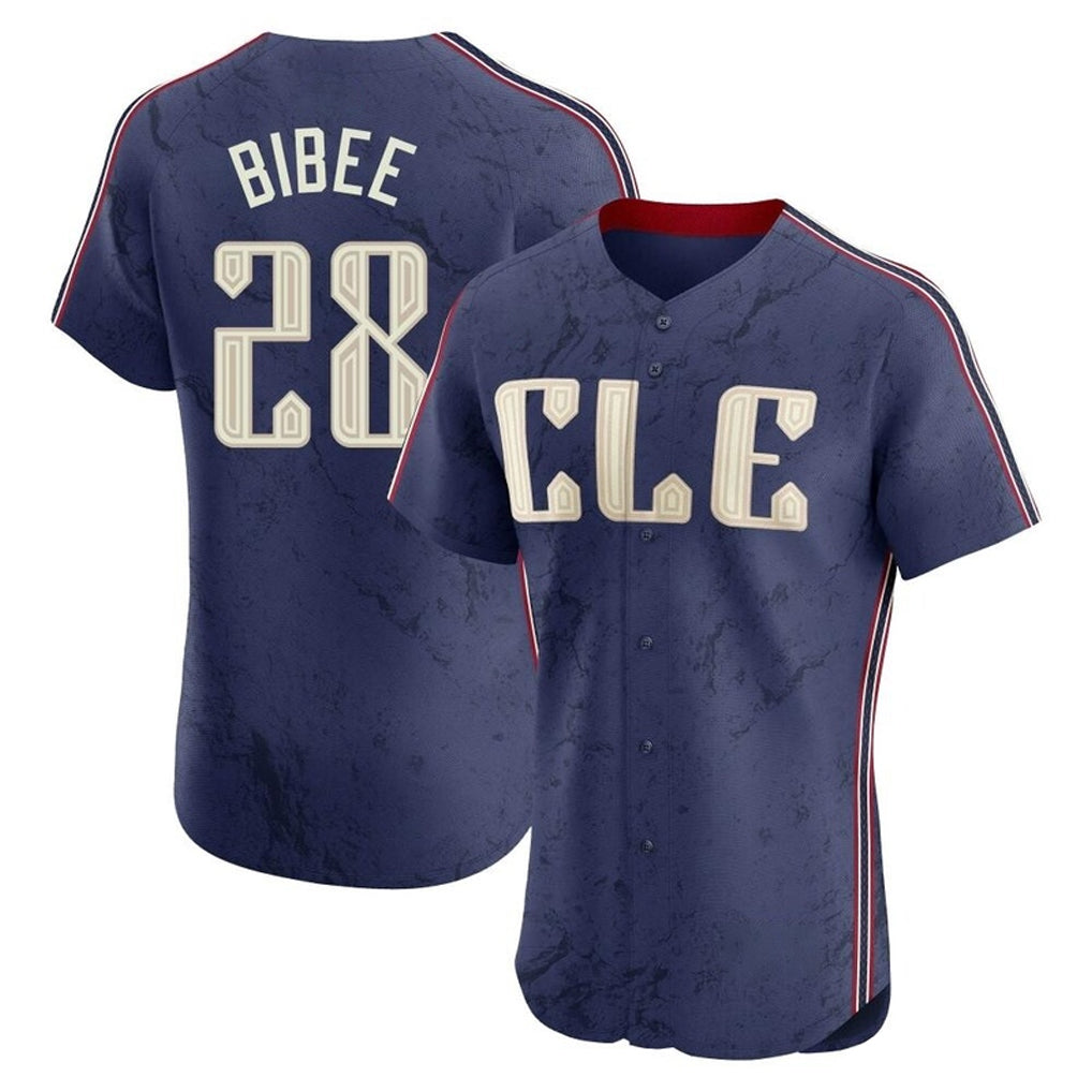 Choea C.Guardians #28 Tanner Bibee Player Navy City Connect Limited Elite Home Stitched Jerseys