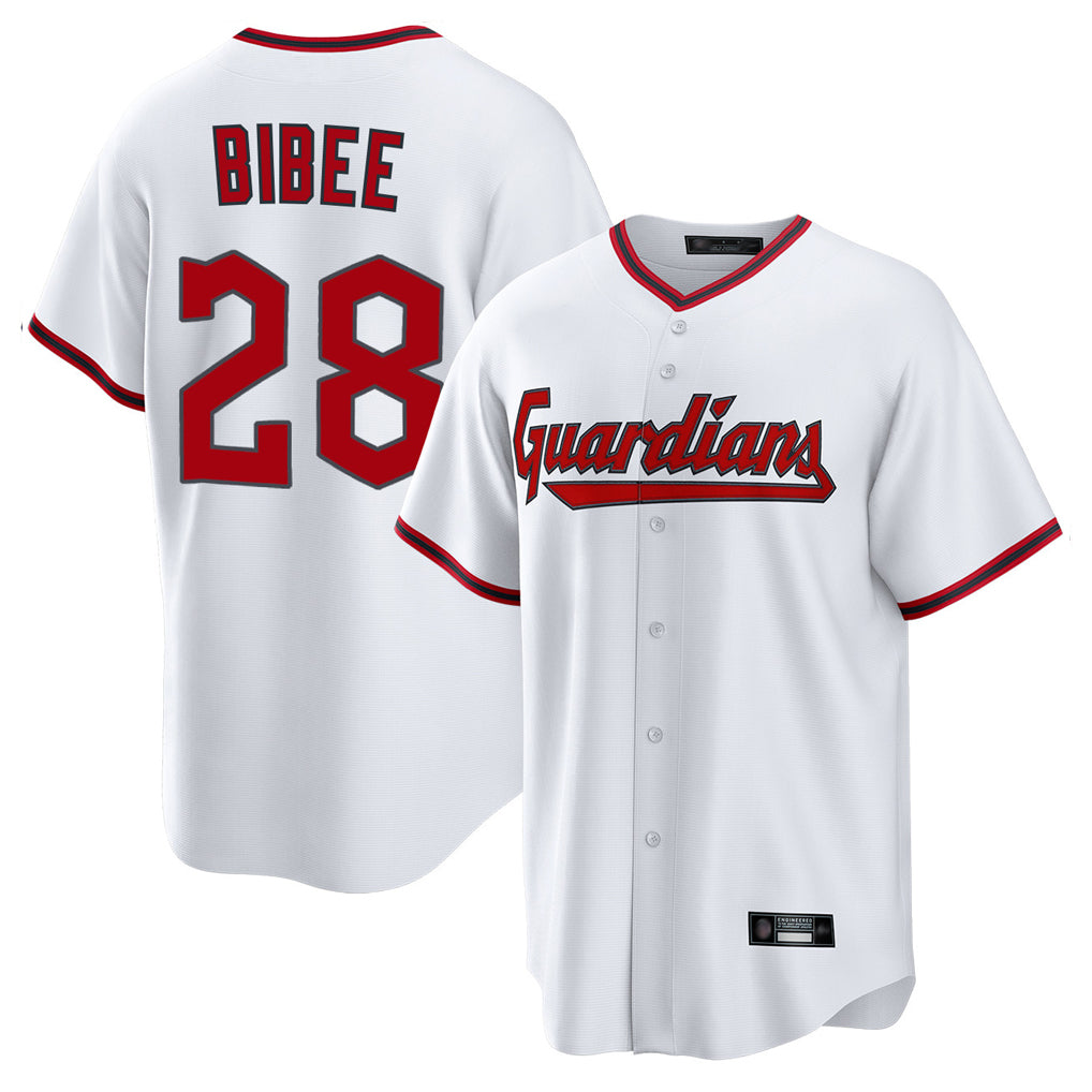 Choea C.Guardians #28 Tanner Bibee Player White Game Home Stitched Jerseys