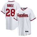 Choea C.Guardians #28 Tanner Bibee Player White Game Home Stitched Jerseys