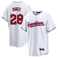 Choea C.Guardians #28 Tanner Bibee Player White Home Game Stitched Jerseys