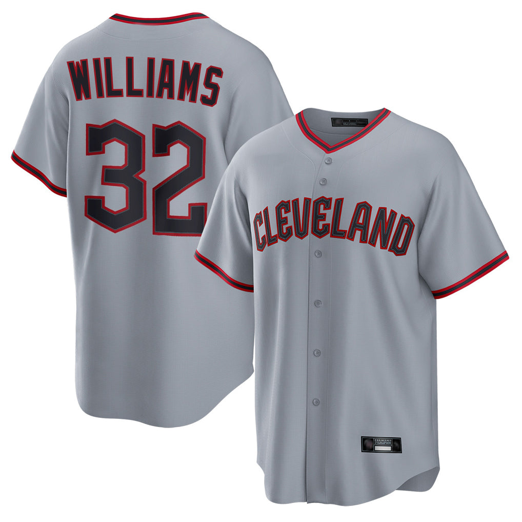 Choea C.Guardians #32 Gavin Williams Player Gray Home Game Stitched Jerseys