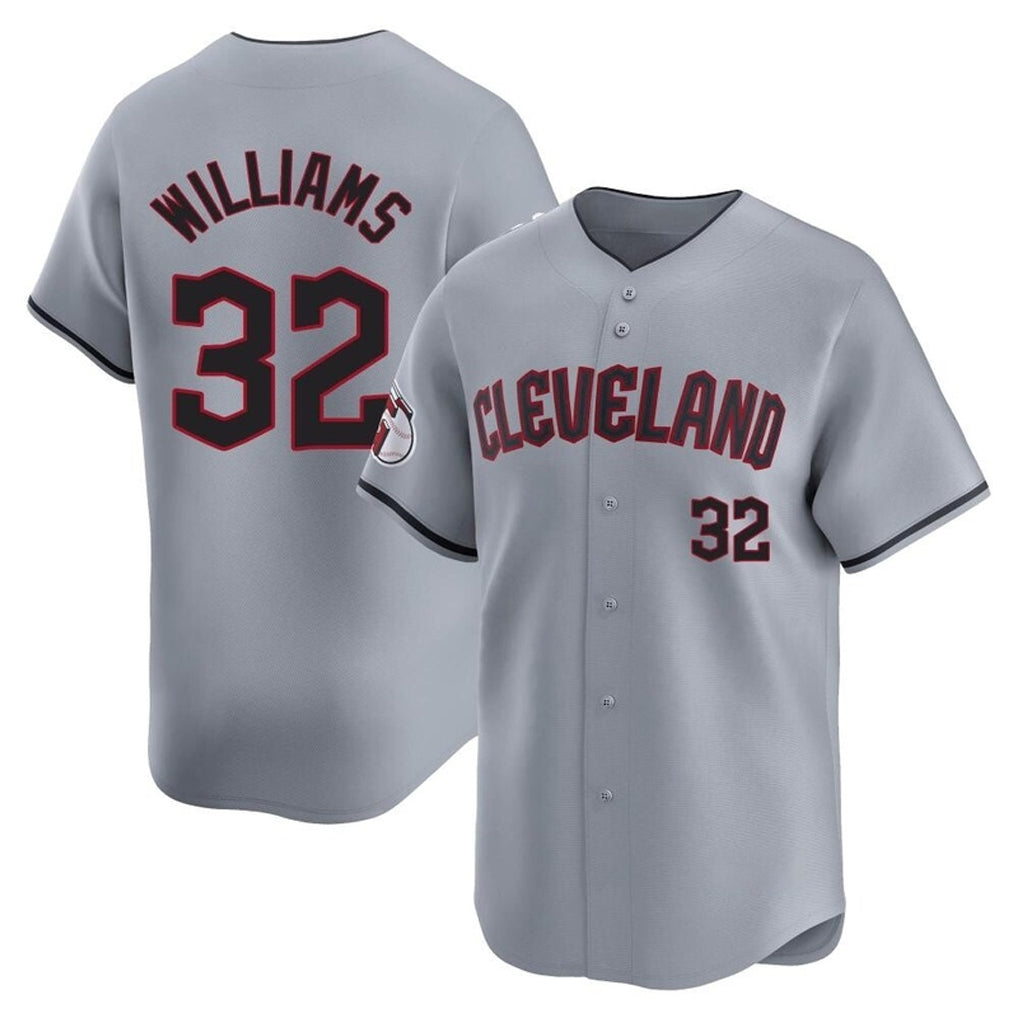 Choea C.Guardians #32 Gavin Williams Player Gray Road Limited Home Game Stitched Jerseys