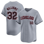 Choea C.Guardians #32 Gavin Williams Player Gray Road Limited Home Game Stitched Jerseys