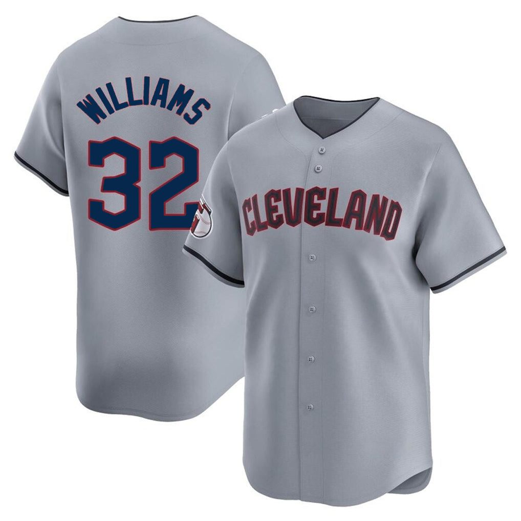 Choea C.Guardians #32 Gavin Williams Player Gray Road Limited Home Stitched Jerseys