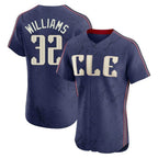 Choea C.Guardians #32 Gavin Williams Player Navy City Connect Limited Elite Home Stitched Jerseys