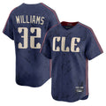 Choea C.Guardians #32 Gavin Williams Player Navy City Connect Limited Home Stitched Jerseys