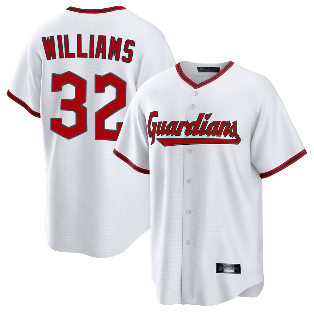 Choea C.Guardians #32 Gavin Williams Player White Game Home Stitched Jerseys