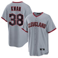 Choea C.Guardians #38 Steven Kwan Player Gray Home Game Stitched Jerseys
