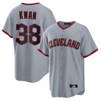 Choea C.Guardians #38 Steven Kwan Player Gray Home Game Stitched Jerseys