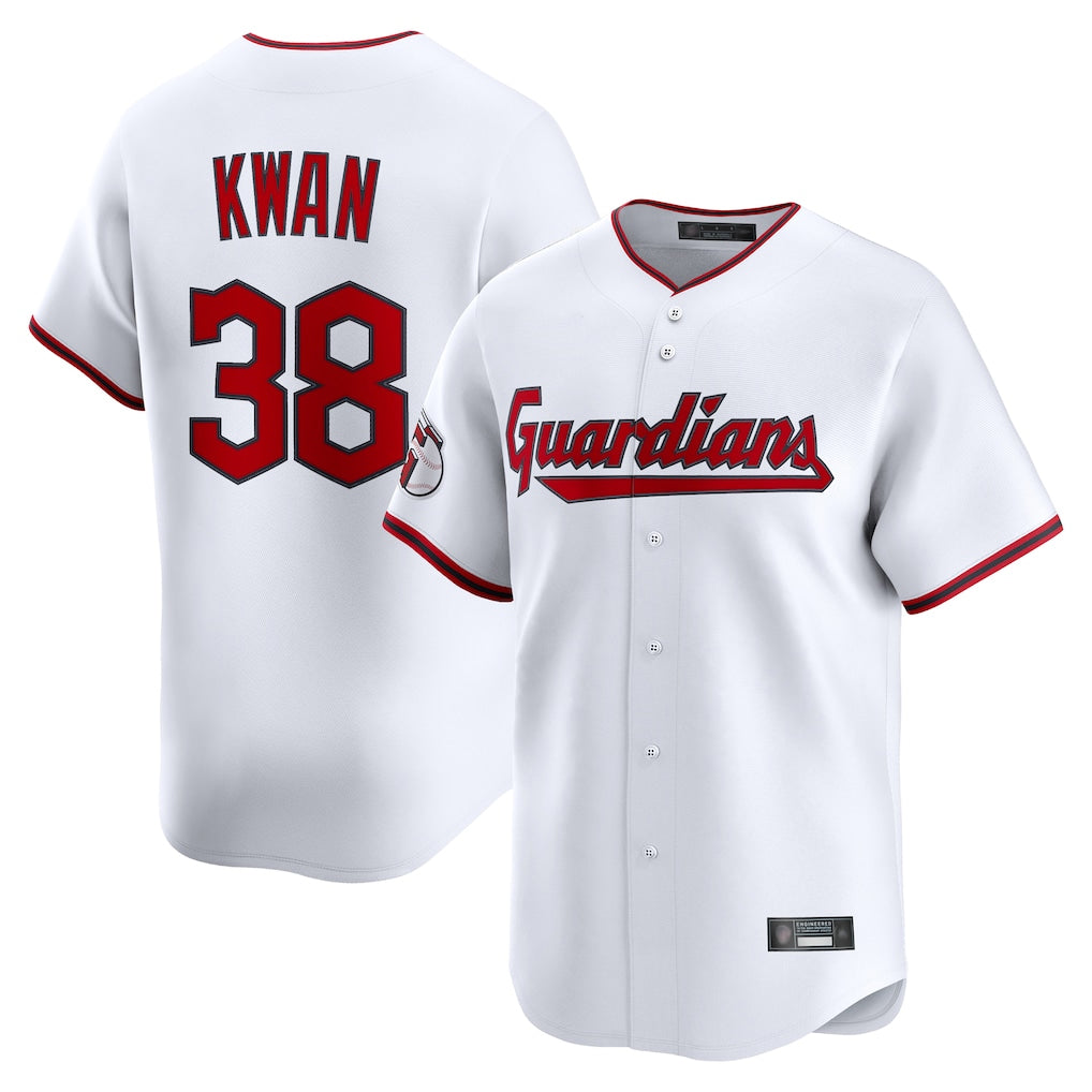 Choea C.Guardians #38 Steven Kwan Player White Limited Home Game Stitched Jerseys